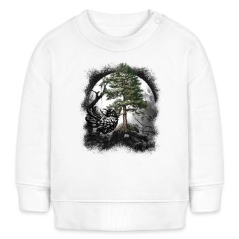 Corbeau de la forêt Corbeau Corbeau Corbeau Corbeau Habitant de la forêt Sombre - Sweat bébé bio Stanley/Stella - blanc - Devant