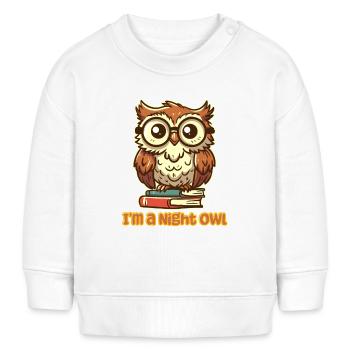 Ich bin eine Nachteule - Nerdy Owl - Baby Organic Sweatshirt Baby Changer von Stanley/Stella - Weiß - Vorne