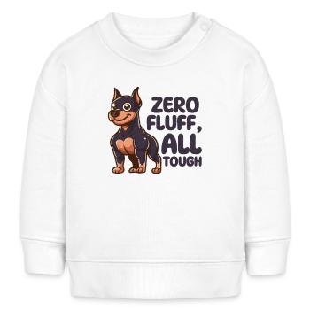 Null Flusen, alles zäh - Dobermann Hund - Baby Organic Sweatshirt Baby Changer von Stanley/Stella - Weiß - Vorne