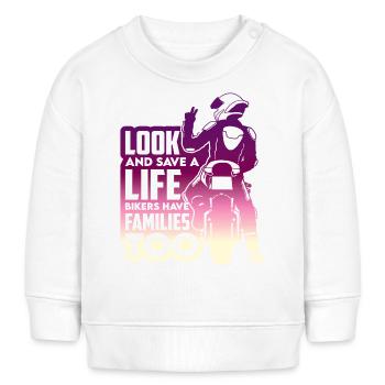 Motorrad Cross Bergurlaub Sommer Mount Trip - Baby Organic Sweatshirt Baby Changer von Stanley/Stella - Weiß - Vorne