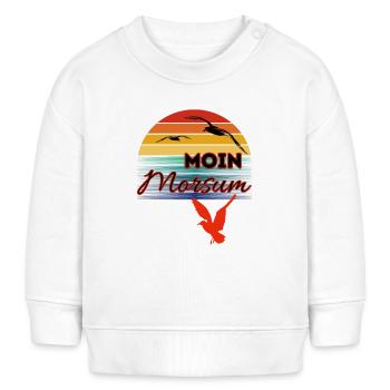 Moin Morsum avec mouette dans le style rétro-Sylt-Morsum - Sweat bébé bio Stanley/Stella - blanc - Devant