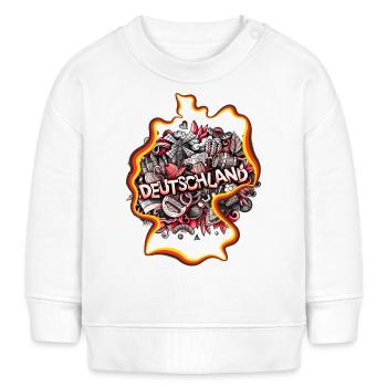 Deutschland, Germany, Patriotismus, Deutsch - 4 - Baby Organic Sweatshirt Baby Changer von Stanley/Stella - Weiß - Vorne