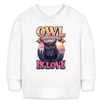 Owl You Need Is Love Eule - Baby Organic Sweatshirt Baby Changer von Stanley/Stella - Weiß - Vorne