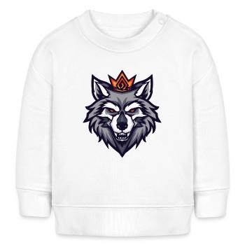 Wolf Kopf Krone - Baby Organic Sweatshirt Baby Changer von Stanley/Stella - Weiß - Vorne