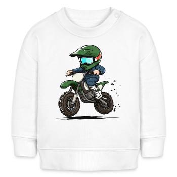 Motocross et moto tout-terrain pour les enfants - Sweat bébé bio Stanley/Stella - blanc - Devant