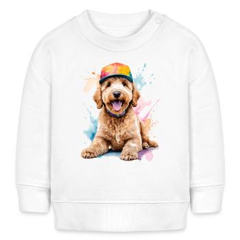 Goldendoodle Snapback Cap Dog Animal Design Print - Baby Sweatshirt by Stanley/Stella - white - Front