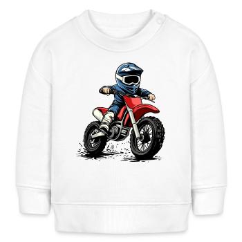 Motocross und Dirt bike für Kinder - Baby Organic Sweatshirt Baby Changer von Stanley/Stella - Weiß - Vorne