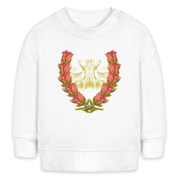 Hirsch Geweih Rotwild Rosen Hirsch Hirsche Rehbock - Baby Organic Sweatshirt Baby Changer von Stanley/Stella - Weiß - Vorne