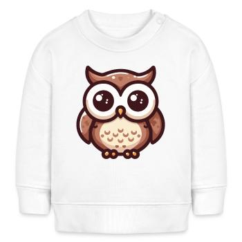 cute mystical owl with googly eyes - Baby Sweatshirt by Stanley/Stella - white - Front