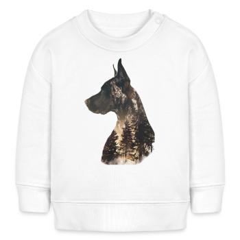Deutsche Dogge - Baby Organic Sweatshirt Baby Changer von Stanley/Stella - Weiß - Vorne