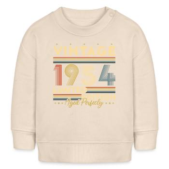 Vinatge 1954 Geburtstagsgeschenk - Baby Organic Sweatshirt Baby Changer von Stanley/Stella - Natur - Vorne