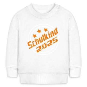Schulkind 2025 Schulanfang Grundschule Kind - Baby Organic Sweatshirt Baby Changer von Stanley/Stella - Weiß - Vorne