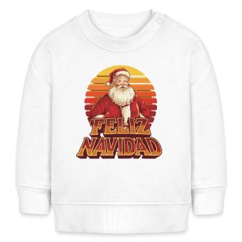 Feliz Navidad Nikolaus für Weihnachtsfeier - Baby Organic Sweatshirt Baby Changer von Stanley/Stella - Weiß - Vorne