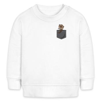 Poche loutre - Sweat bébé bio Stanley/Stella - blanc - Devant