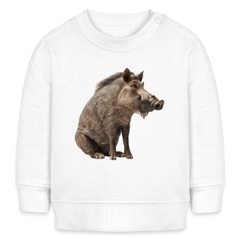 Warzenschwein - Baby Organic Sweatshirt Baby Changer von Stanley/Stella - Weiß - Vorne