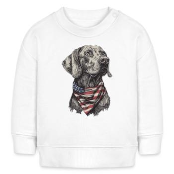 Weimaraner - Baby Organic Sweatshirt Baby Changer von Stanley/Stella - Weiß - Vorne