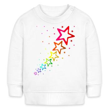étoiles colorées couleurs de l’arc-en-ciel - Sweat bébé bio Stanley/Stella - blanc - Devant