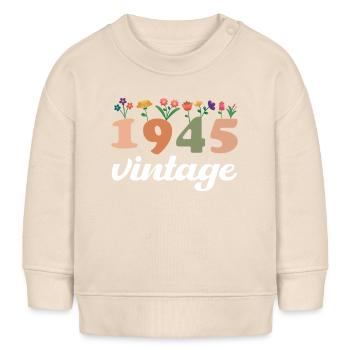 80 Années Vintage 1945 Anniversaire Femmes - Sweat bébé bio Stanley/Stella - écru doux - Devant