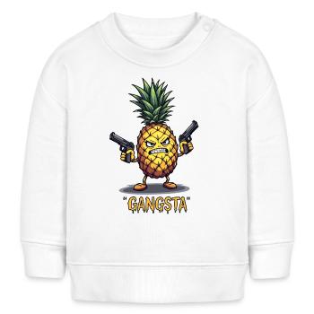 Pineapple Fruity Gangsta L’ananas le plus dur du monde - Sweat bébé bio Stanley/Stella - blanc - Devant