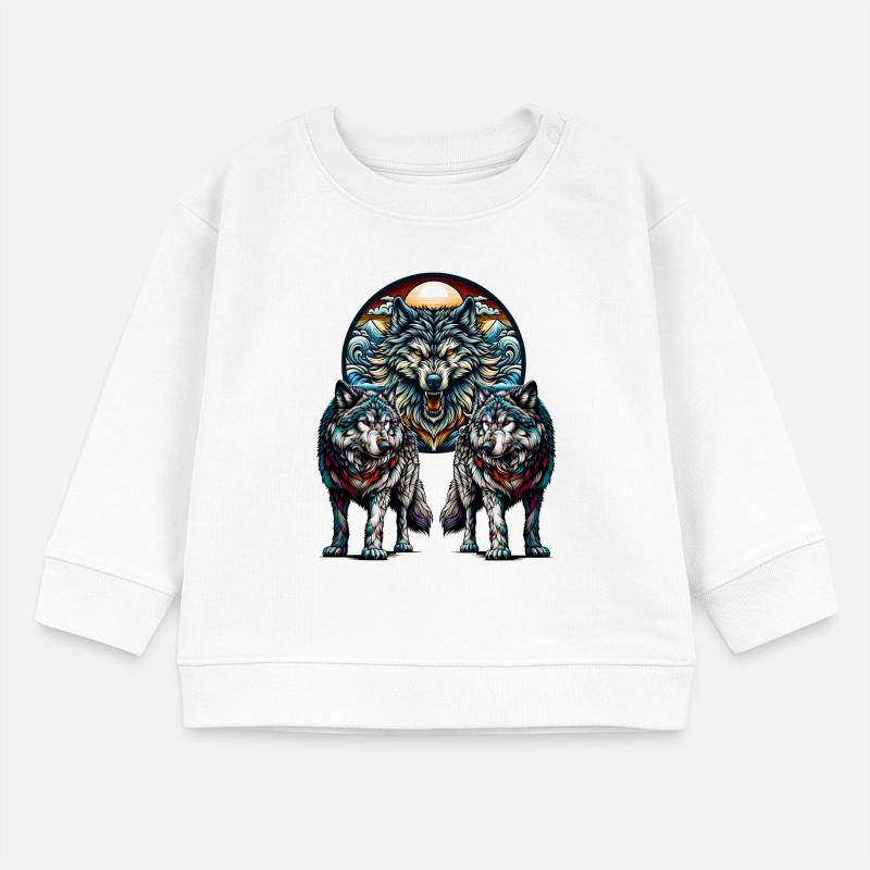 Wikinger Wolf Wölfe Baby Organic Sweatshirt Baby Changer von Stanley/Stella