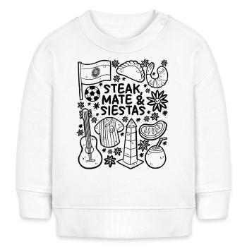 Steak, Maté & Siestes – Argentine - Sweat bébé bio Stanley/Stella - blanc - Devant