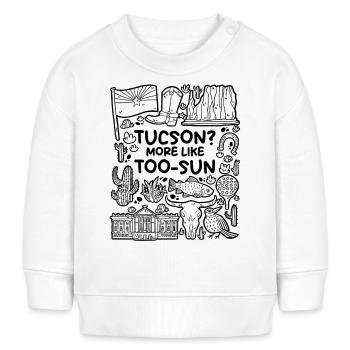 Tucson? Eher Too-Sun – Wüstenhumor - Baby Organic Sweatshirt Baby Changer von Stanley/Stella - Weiß - Vorne