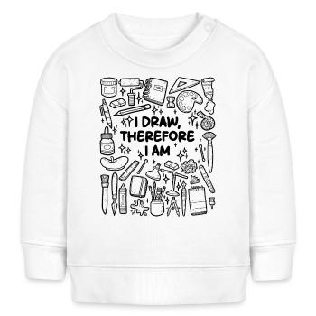 Ich zeichne, also bin ich – Künstlerleben - Baby Organic Sweatshirt Baby Changer von Stanley/Stella - Weiß - Vorne
