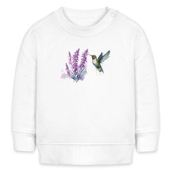 Aquarelle Colibri Nectar de Lavande - Sweat bébé bio Stanley/Stella - blanc - Devant