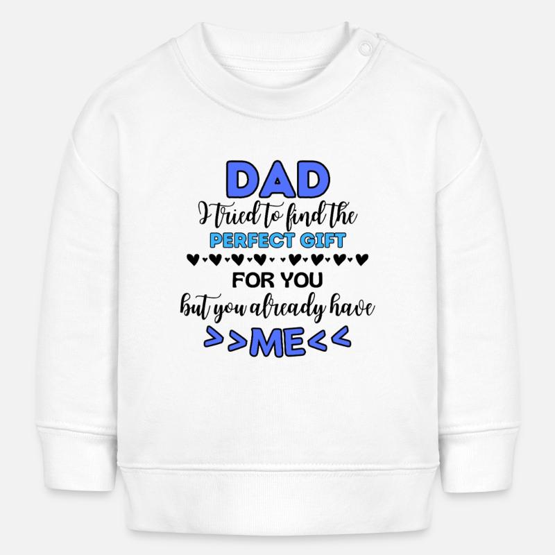 Drôle de papa disant conception de la fête des pères - Sweat bébé bio Stanley/Stella - blanc