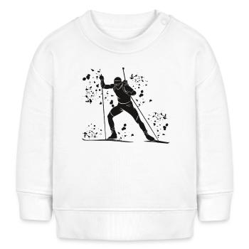 Biathlet Nordische Kombination Biathlon - Baby Organic Sweatshirt Baby Changer von Stanley/Stella - Weiß - Vorne