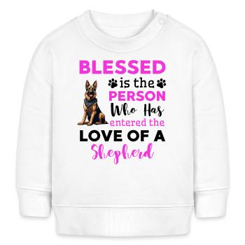 Lustiger Deutscher Schäferhund Spruch - Baby Organic Sweatshirt Baby Changer von Stanley/Stella - Weiß - Vorne