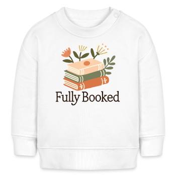 Bücherwurm Lustiger Spruch Floraler Cottagecore - Baby Organic Sweatshirt Baby Changer von Stanley/Stella - Weiß - Vorne