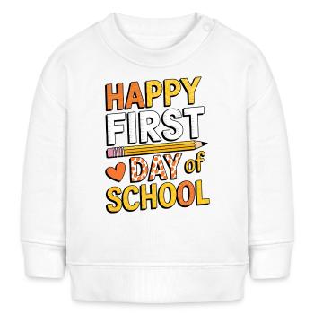 Conception du premier jour d’inscription à l’école - Sweat bébé bio Stanley/Stella - blanc - Devant