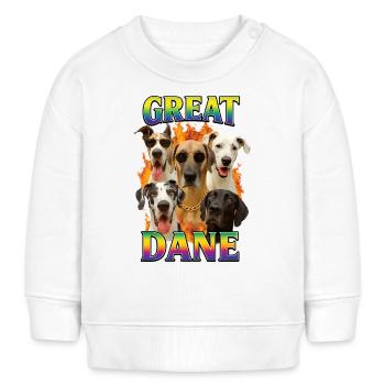 Deutsche Dogge - Baby Organic Sweatshirt Baby Changer von Stanley/Stella - Weiß - Vorne