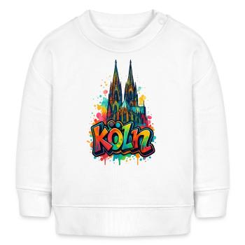 Cathédrale de Cologne style graffiti - Sweat bébé bio Stanley/Stella - blanc - Devant