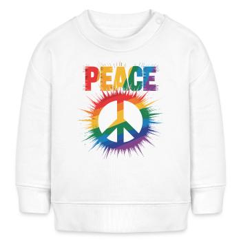Peace Regenbogen Queer LGBTQ+ Pride Day - Baby Organic Sweatshirt Baby Changer von Stanley/Stella - Weiß - Vorne