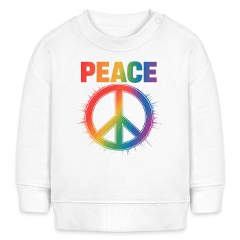 Peace Regenbogen Queer LGBTQ+ Pride Day - Baby Organic Sweatshirt Baby Changer von Stanley/Stella - Weiß - Vorne