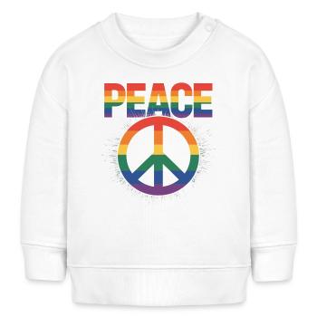 Peace Regenbogen Queer LGBTQ+ Pride Day - Baby Organic Sweatshirt Baby Changer von Stanley/Stella - Weiß - Vorne