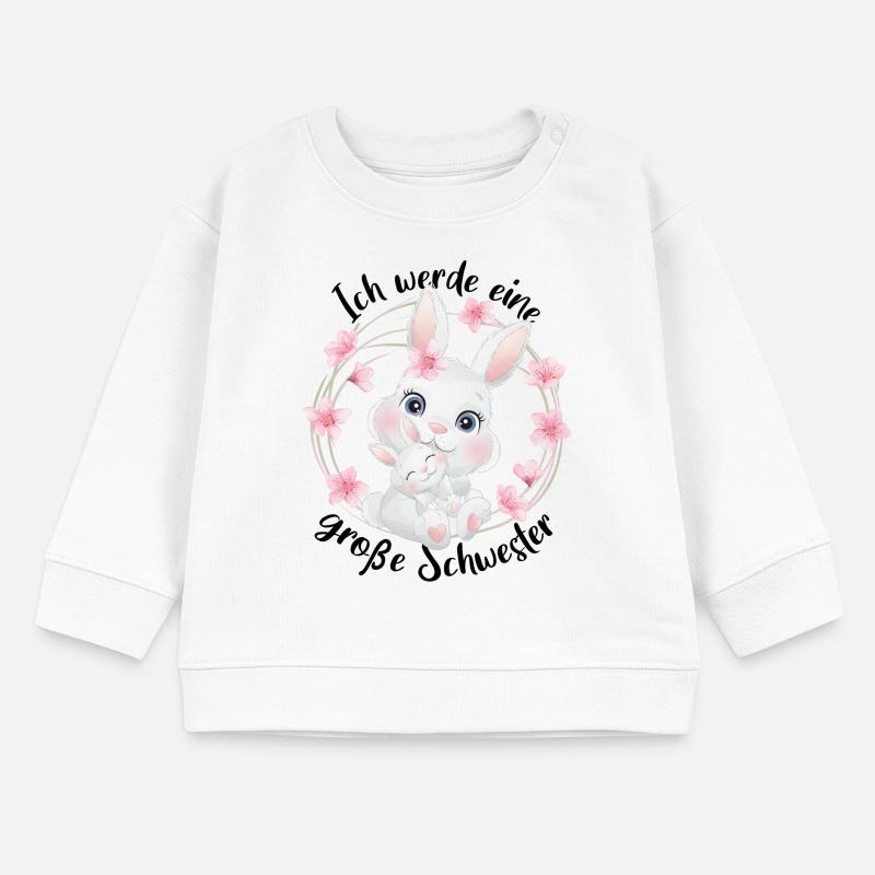 Nachwuchs Verkünden Ich Werde Große Schwester 2026 Baby Organic Sweatshirt Baby Changer von Stanley/Stella