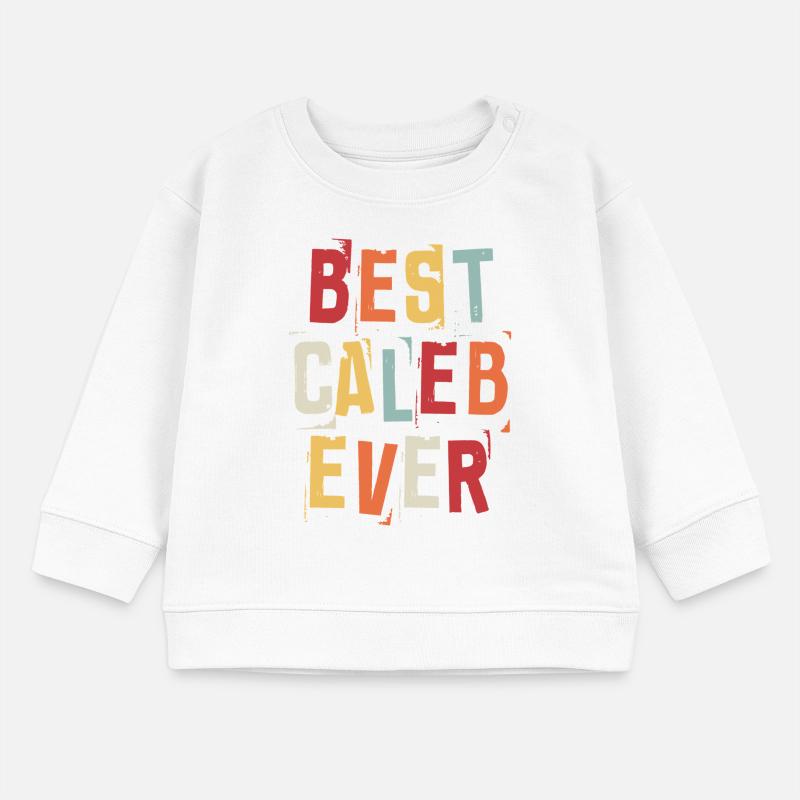 Best Caleb Ever Vorname Retro Text Geschenk Baby Organic Sweatshirt Baby Changer von Stanley/Stella