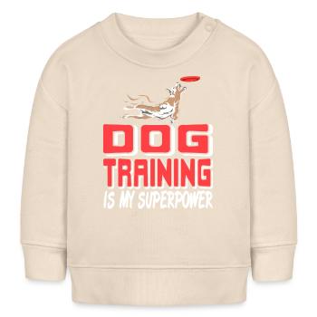 Dog Training Is My Superpower Frisbee Hero Pride - Baby Organic Sweatshirt Baby Changer von Stanley/Stella - Natur - Vorne