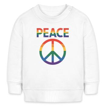 Peace Regenbogen Queer LGBTQ+ Pride Day - Baby Organic Sweatshirt Baby Changer von Stanley/Stella - Weiß - Vorne