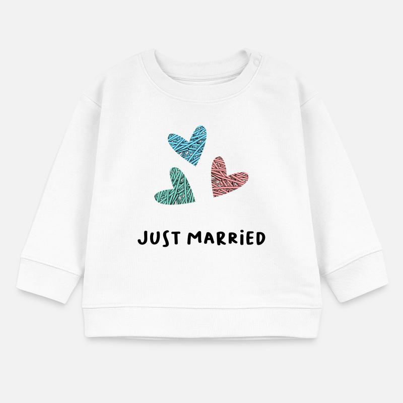 JUST MARRIED. ES LEBE DIE EHE. VALENTINSTAG Baby Organic Sweatshirt Baby Changer von Stanley/Stella