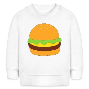 Burger, fast food, essen, kochen - Baby Organic Sweatshirt Baby Changer von Stanley/Stella - Weiß - Vorne