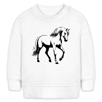 Pferd Araber - Baby Organic Sweatshirt Baby Changer von Stanley/Stella - Weiß - Vorne