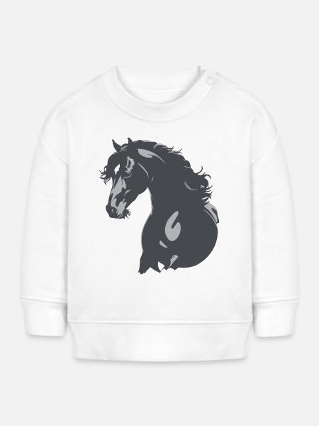 Rappe Pferd Silhouette - Baby Organic Sweatshirt Baby Changer von Stanley/Stella - Weiß