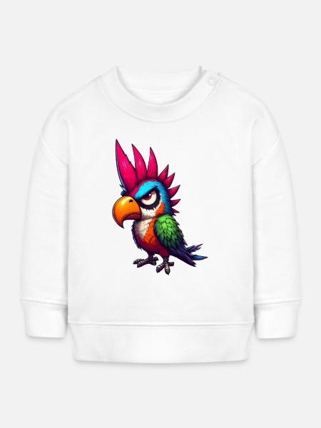 Punk Papagei - Baby Organic Sweatshirt Baby Changer von Stanley/Stella - Weiß