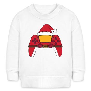 Contrôleur de jeu vidéo du Père Noël, créateur de Noël - Sweat bébé bio Stanley/Stella - blanc - Devant