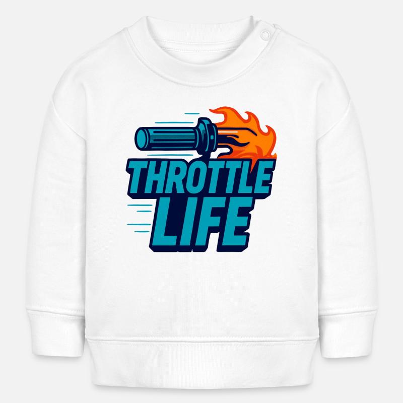 Throttle Life - Moto - Biker - Sweat bébé bio Stanley/Stella - blanc