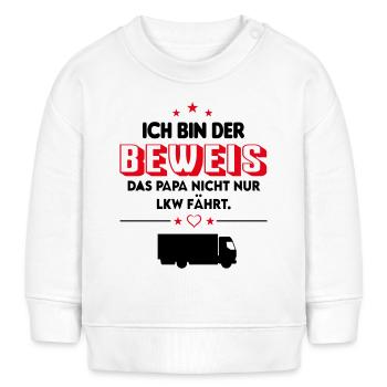 Beweis LKW Fahrer Papa Babysprüche - Baby Organic Sweatshirt Baby Changer von Stanley/Stella - Weiß - Vorne